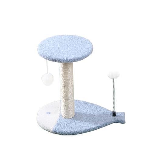 Katzenkratzer, Katzenklettergerüst, Kratzbaum for Katzen, Möbel, Sprungübung, Katzenkratzer Mit Plüschbällen, Haustierprodukte Einfach zu montieren (Size : Blue) von DELURA