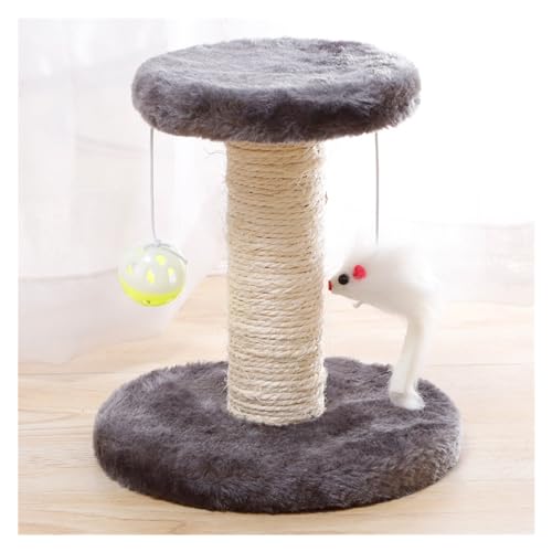 Katzenkratzer, Klettergerüst, Kratzbaum, Widerstandsfähiger Sisal-Katzenbaum Mit Spielzeug, Fisch, Kätzchen, Spielplatz, Haustiermöbelzubehör Einfach zu montieren (Color : Gray-01) von DELURA