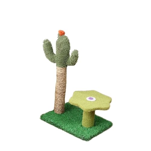 Kleines Kaktus-Katzenklettergerüst, Dreischichtiges Katzenkratzbrett, Sisal-Katzenkratzbaum, Katzennest-Sprungplattform Einfach zu montieren (Size : Cactus Jumper) von DELURA