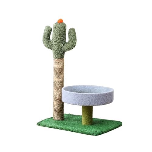 Kleines Kaktus-Katzenklettergerüst, Dreischichtiges Katzenkratzbrett, Sisal-Katzenkratzbaum, Katzennest-Sprungplattform Einfach zu montieren (Size : Cactus Nest) von DELURA