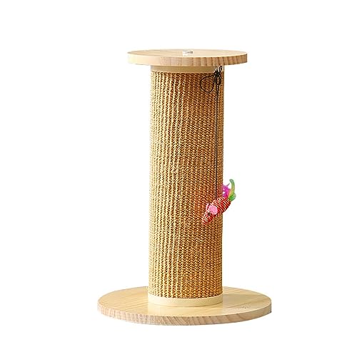 Massivholz Katze Kratzbrett Katze Kratzsäule Vertikale Katze Klettergerüst Schleifen Klaue Spalte Katze Liefert Spielzeug Einfach zu montieren (Color : L-Wooden Color) von DELURA