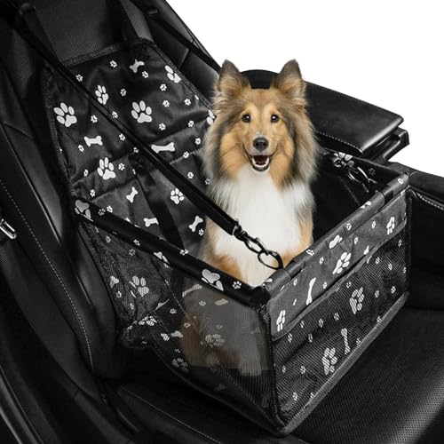 Rücksitz for Hunde im Auto, atmungsaktiver Autositz for Hunde, bequeme Haustiertransportboxen for kleine Hunde und Sitzerhöhung for Haustiere fürs Auto, Autositz for Hunde und Hundeautositz in der Mit von DELURA