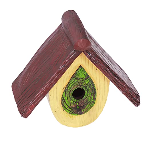 Vogelhaus, attraktive dekorative Befestigungsnut, aufhängbar, 17 x 15 x 10 cm, hängendes Vogelhaus for den Garten /703 von DELURA