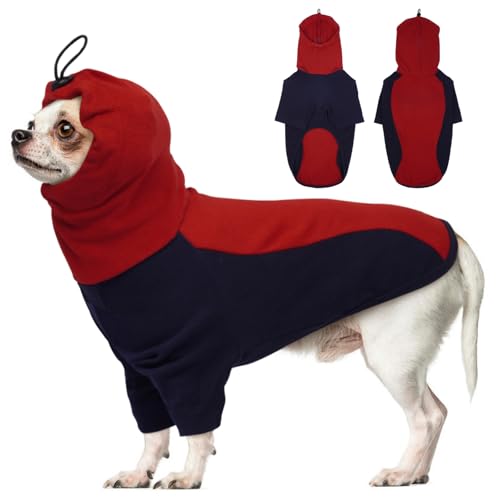 DENTRUN Hunde Hoodie, Hunde Pullover, Warm Hundepullover Fleece, Hunde Schlafanzug, Hunde Fleecejacke, Hunde Kapuzenpulli Hund Overall für kleine mittlere Groß Hunde von DENTRUN