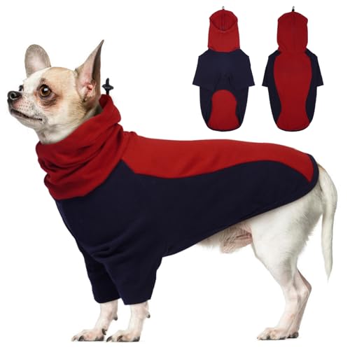 DENTRUN Hunde Hoodie, Hunde Pullover, Warm Hundepullover Fleece, Hunde Schlafanzug, Hunde Fleecejacke, Hunde Kapuzenpulli Hund Overall für kleine mittlere Groß Hunde von DENTRUN