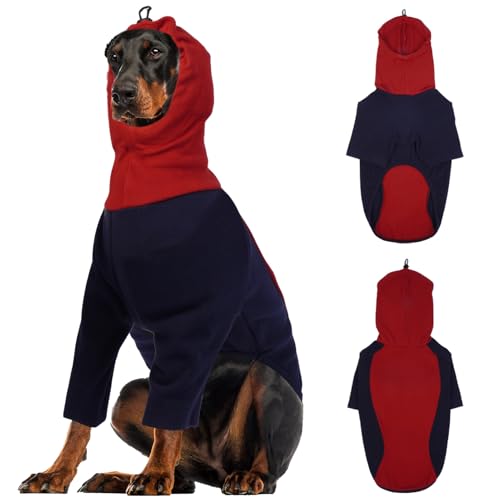 DENTRUN Hunde Hoodie, Hunde Pullover, Warm Hundepullover Fleece, Hunde Schlafanzug, Hunde Fleecejacke, Hunde Kapuzenpulli Hund Overall für kleine mittlere Groß Hunde von DENTRUN