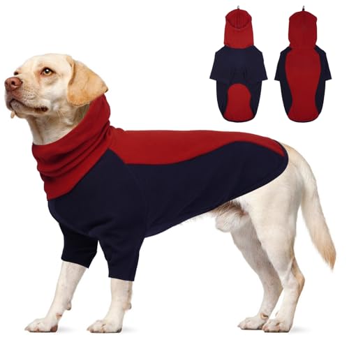 DENTRUN Hunde Hoodie, Hunde Pullover, Warm Hundepullover Fleece, Hunde Schlafanzug, Hunde Fleecejacke, Hunde Kapuzenpulli Hund Overall für kleine mittlere Groß Hunde von DENTRUN