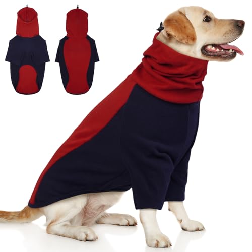 DENTRUN Hunde Hoodie, Hunde Pullover, Warm Hundepullover Fleece, Hunde Schlafanzug, Hunde Fleecejacke, Hunde Kapuzenpulli Hund Overall für kleine mittlere Groß Hunde von DENTRUN