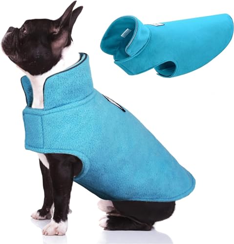 DENTRUN Hundemantel Winter für Kleine Grosse Mittelgroßer Hunde Weste Hundepullover Fleece Warm Hundejacke Pullover Hunde Wintermantel Winterjacke Winddichte Kaltwetter Hundebekleidung,Blau,XXL von DENTRUN