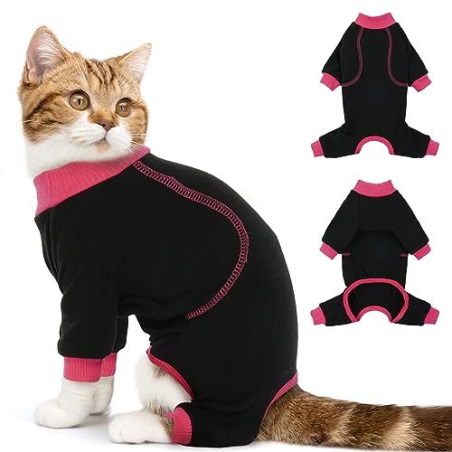 DENTRUN Katzen-Operationsanzug, Katzen-Nach-Operationsanzug, Katzenkleidung nur für Katzen, Kätzchen, Einteiler, Katzen-Outfit, E-Halsband, alternativer Katzenpullover, verlorenes Haar von DENTRUN