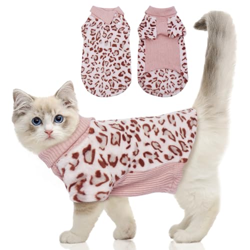 DENTRUN Katze Wintermantel, Katze Pullover für Katzen, Katze Kleidung, Katze Weiche Pyjamas, Sphynx Katze Kleidung, Katze Kleid, Winterjacke für Katzen von DENTRUN