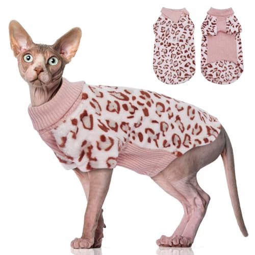 DENTRUN Katze Wintermantel, Katze Pullover für Katzen, Katze Kleidung, Katze Weiche Pyjamas, Sphynx Katze Kleidung, Katze Kleid, Winterjacke für Katzen von DENTRUN