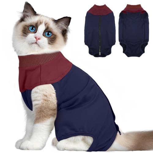 DENTRUN Body Katze Nach Op Ärmellos Op Body Katze Kastration Katzen Body Operation Männliche Mieze Katzen E-Halsband Alternative Wunden Schützen (Marineblau, XL) DENTRUN Body Katze Nach Op Ärmellos Op Body Katze Kastration Katzen Body Operation Männliche Mieze Katzen E-Halsband Alternative Wunden Schützen (Marineblau, XL) von DENTRUN