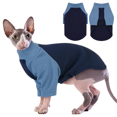 DENTRUN Katzen Kleidung, Katzenpullover, Katze-Schlafanzug, Kätzchen T-Shirts, Katzen-Shirt für Sphynx, Haarlose Katzen Kleidung von DENTRUN