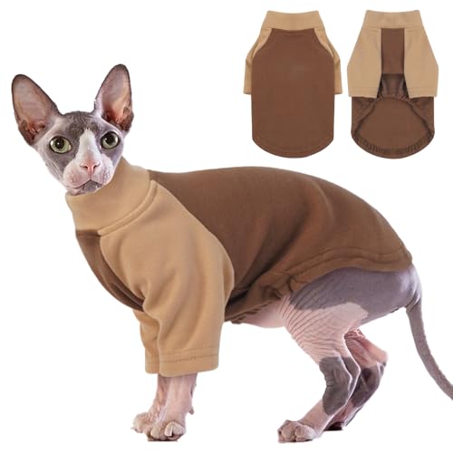 DENTRUN Katzen Kleidung, Katzenpullover, Katze-Schlafanzug, Kätzchen T-Shirts, Katzen-Shirt für Sphynx, Haarlose Katzen Kleidung von DENTRUN