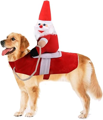 DENTRUN Weihnachtsmann-Hunde-Weihnachtskostüm, lustiges Hunde-Weihnachts-Outfit, Pullover, Geschenke, Weihnachten, Hund, Elfe, Rentier, Schneemann, Weihnachtsmann-Kostüm, Welpen, Kätzchen von DENTRUN