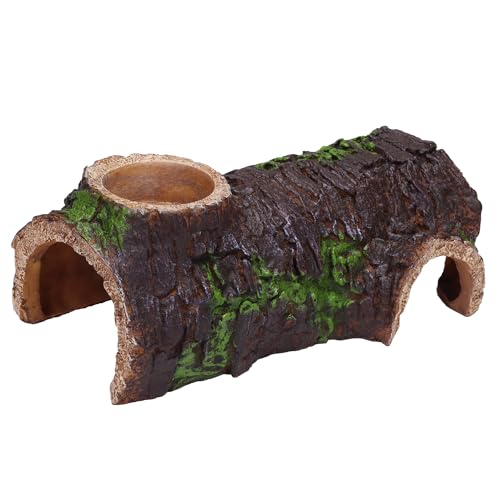 DERNORD Reptile Hide Cave Große Reptile Zubehör Harz Hohlhammer Fell Haus der Bartdrache Schlange 25x8x9CM von DERNORD