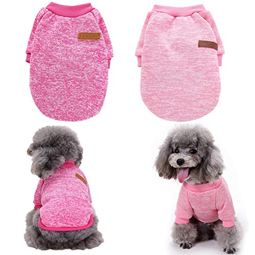 Hundepullover für extra kleine Hunde und Mädchen, Fleece, Rosa, 2 Stück von DERUILA