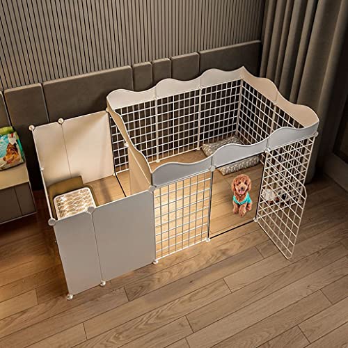 DEUYO Großer Hundekäfig, Hundelaufstall, Abnehmbarer Metalldraht, für den Innenbereich, DIY-Zwinger, Kiste, großer Übungsort, ideal für 1–2 Hunde (Größe: 47 x 75 x 163 cm) Warm as Ever von DEUYO