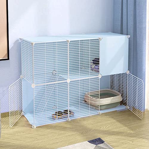 Großer Katzenkäfig, Katzenzaun, Abnehmbarer Draht, für den Innenbereich, DIY-Hundekäfig, großes Training, für 1–2 Katzen, mehrere (Größe: 111 x 39 x 73 cm) Warm as Ever von DEUYO