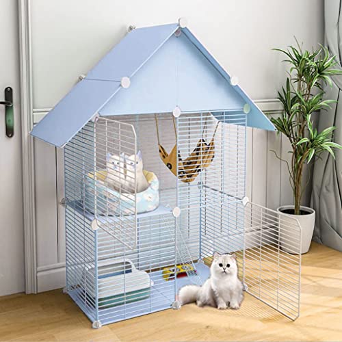 Großer Katzenkäfig, Katzenzaun, Abnehmbarer Draht, für den Innenbereich, DIY-Hundekäfig, großes Training, für 1–2 Katzen, mehrere (Größe: 75 x 39 x 110 cm) Warm as Ever von DEUYO