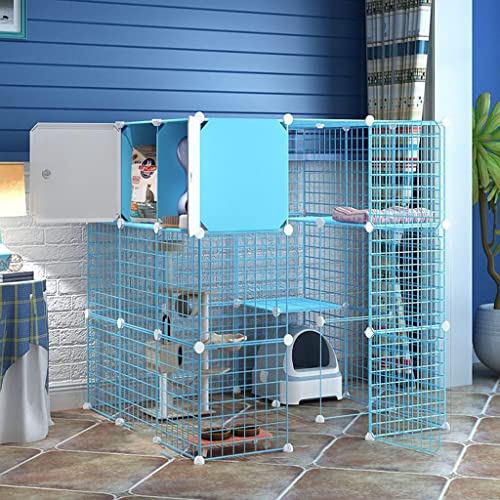 Indoor-Katzenzaun, Katzenkäfig, DIY großer Hundekäfig, Indoor-Hundekäfig, beweglicher Zaun, verschiedene Kleintierkäfige, Größe und Stil können ausgewählt werden (Größe: 111 x 111 x 110 cm) Warm as von DEUYO