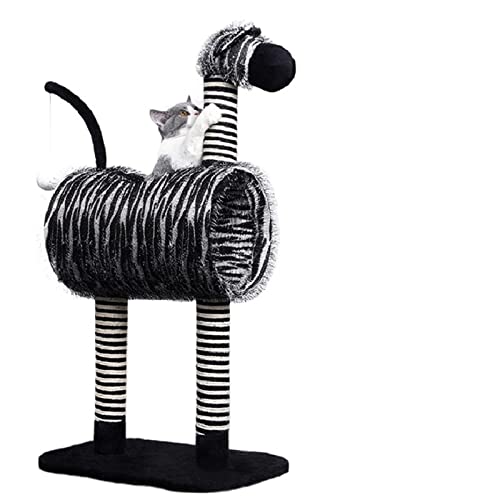 Kratzbaum Häuser Zebra Katzen Kratzbaum Spielzeug Sisal Seil Seil Haustier Springspielzeug Baum Katze Klettergerüst für Kätzchen Zuhause Spielturm Warm as Ever von DEUYO