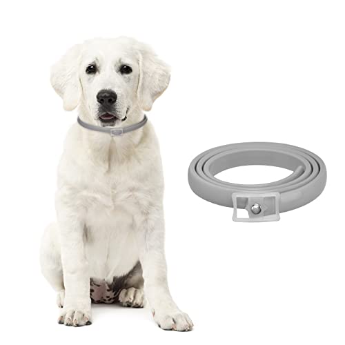 DEWEL 63.5cm Zeckenhalsband für Hunde und Katze, Floh Zecken Kragen Floh-und Zecken Prävention Halsbänder, Verstellbar Wasserdicht Hund Flohhalsband von DEWEL