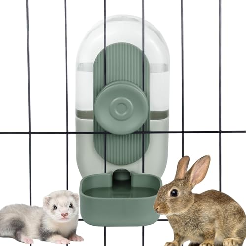 Kaninchen-Wasserflasche, 794 ml, zum Aufhängen, automatischer Meerschweinchen-Wasserspender, kein Tropfen, Wassernapf für Kaninchen, Chinchillas, Hamster, Frettchen, Katzen, Hunde, kleine Tiere (grün) von DEWVIE