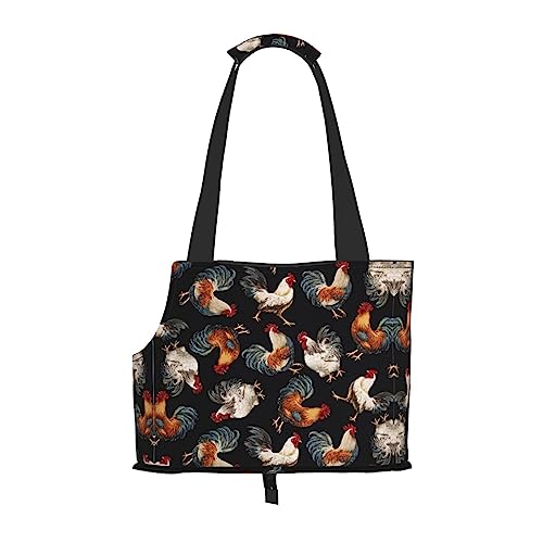 Transporttasche für kleine Hunde, Motiv: französische Hähne, tragbar, für kleine Hunde / Katzen, weiche Seiten, Einkaufstasche für Haustiere von DEXNEL
