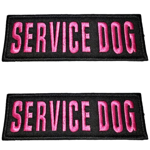 Service Hundehalsband, Weste, 5,1 x 15,2 cm, bestickt, Neon-Pink, Haken und Schlaufe "Do Not Pet" – ESA K9 Weste oder Therapie-Hundehalsband von DEZIZEUSK9