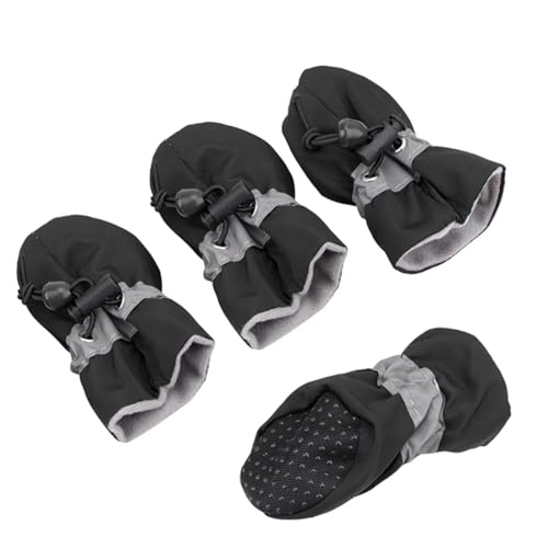 DEZP 4 Pcs Hundesocken Anti Rutsch wasserdichte Socken Hundesocken Wasserdicht rutschfeste Hundesocken Hundesocken Antirutsch Hundeschuhe Wasserdicht Anti-Rutsch Hundeschuhe Geeignet Für 5-6,5 Kg von DEZP