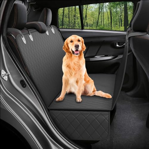 DEZYPZAM Autoschondecke Hund Rücksitz, Wasserdicht, Universal Hundedecke für Auto Rückbank, Hundematte für Auto Van SUV (Schwarz) von DEZYPZAM