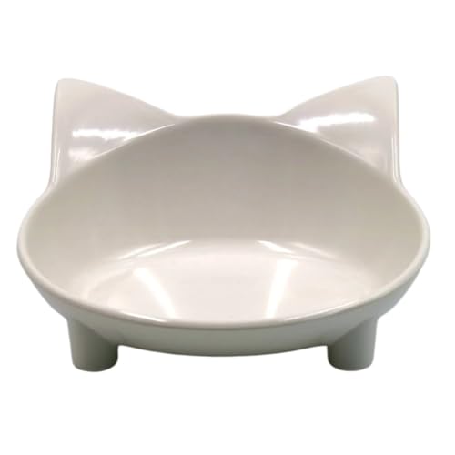 Erhöhter Futternapf for Katzen, Futterspender for Futter und Wasser, leicht zu reinigen, Rutschfester, neigbarer Katzennapf, Heimtierbedarf(Color:White) von DFJOENVLDKHFE