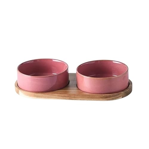 Funktioneller und Bezaubernder Katzennapf aus Keramik for vielseitige Fütterungsbedürfnisse(Double bowl suit,13cm 400ML) von DFJOENVLDKHFE