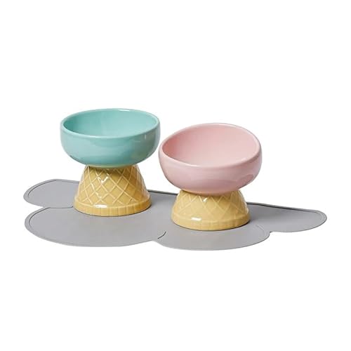 Funktioneller und Bezaubernder Katzennapf aus Keramik for vielseitige Fütterungsbedürfnisse(Green pink mat) von DFJOENVLDKHFE
