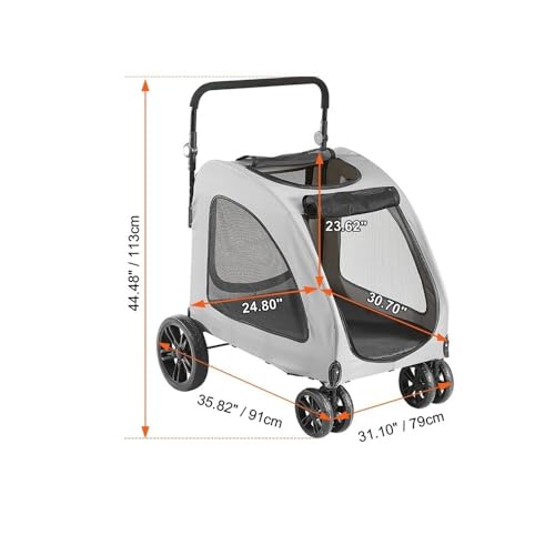 Großer Outdoor-Haustier-Kinderwagen for Katzen und Hunde. Kleiner und mittelgroßer Hunde-Haustier-Kinderwagen. Leichter Katzen- und Hunde-Kinderwagen. Zusammenklappbarer Haustier-Kinderwagen, Universa von DFJOENVLDKHFE