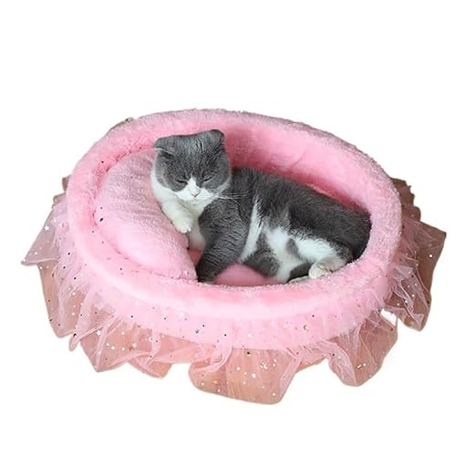 Katzennest, Gemütliches Katzenhöhlenbett, Katzenversteck, Süßes Katzenversteck, Vielseitiges Katzenbett for Privatsphäre, Nickerchen und Spielen, Passend for Katzen und Hunde(Pink,40x32cm) von DFJOENVLDKHFE