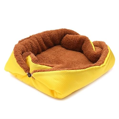 DFJOENVLDKHFE Katzennest, Gemütliches Katzenhöhlenbett, Katzenversteck, Süßes Katzenversteck, Vielseitiges Katzenbett for Privatsphäre, Nickerchen und Spielen, Passend for Katzen und Hunde(Yellow) von DFJOENVLDKHFE