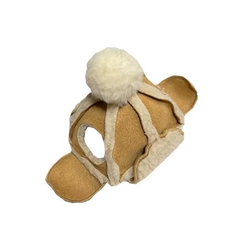 Verstellbare Hundemütze, süße und praktische Hundemütze for den täglichen Gebrauch im Freien, Hüte for Hunde for kleine und mittelgroße Hunde(Brown-1pcs,L) von DFJOENVLDKHFE