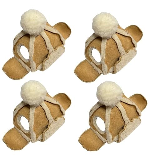 Verstellbare Hundemütze, süße und praktische Hundemütze for den täglichen Gebrauch im Freien, Hüte for Hunde for kleine und mittelgroße Hunde(Brown-4pcs,S) von DFJOENVLDKHFE