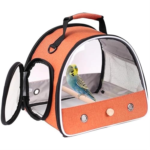 Vogel-Reise-Rucksackkäfig – Sicheres und belüftetes Design, bequeme Gurte, leicht zugängliche Türen – Ideal for den Transport von Haustieren bei Wanderungen, Ausflügen und Abenteuern im Freien(Orange) von DFJOENVLDKHFE