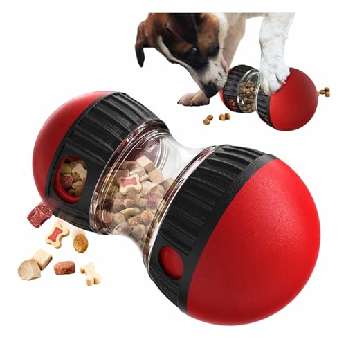 DFZHiuat Interaktiver Leckerli-Spender, Hundespielzeug, Anreicherungsspielzeug, Futterspielzeug gegen Langeweile, langlebiges Hundespielzeug für kleine, mittelgroße und große Hunde, Rot von DFZHiuat