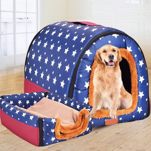 Extra großes Hundebett, waschbar, luxuriös, großes Hundehaus, Katzenhöhle, Zelt, wasserdicht, für große und mittelgroße Hunde, drinnen und draußen, M: 45 x 38 x 36 cm, C) von DG Catiee