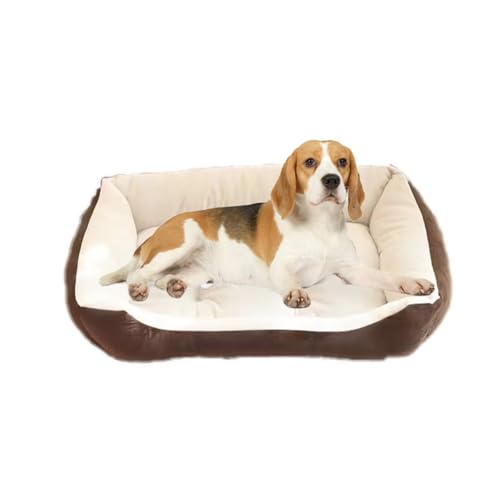 Großes Hundebett, waschbar, rutschfest, wasserdichte Unterseite, weiches Hundebett, Matratze, Haustierbett für Hunde, Katzen (XL: 90 x 70 x 15 cm, Kaffee) von DG Catiee