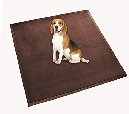 Hundebett-Matratze, extra große Hundeunterlage, weiches Fleece, bequeme Haustiermatte, beruhigend, für Hunde und Katzen, rutschfest, waschbar, Hundekissen (50 x 40 cm, Braun) von DG Catiee