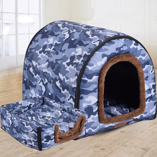 Hundehütte für große Hunde, Größe XL, für große und mittelgroße Hunde, für drinnen und draußen, Größe XL (75 x 57 x 55 cm), F) von DG Catiee