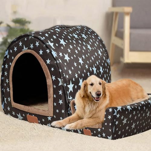 Luxuriöse Hundehütte, Größe XL, extra groß, Haustier, Katzenhöhle, Zwinger für kleine, große, mittelgroße Hunde, Katzen, für drinnen und draußen, waschbar (45 x 38 x 36 cm, C) von DG Catiee