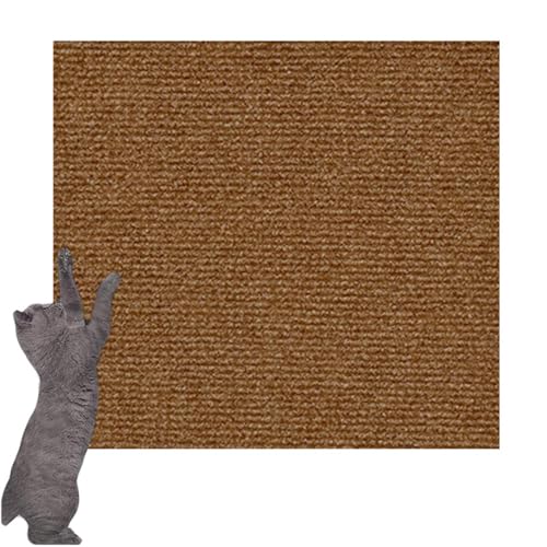 Selbstklebende Kratzmatte für Kletterkatze, Wand, Anti-Kratzmatte, Teppich, Möbelschutz für Sofa, Zuhause, Büro, 30 x 100 cm, Braun von DG Catiee