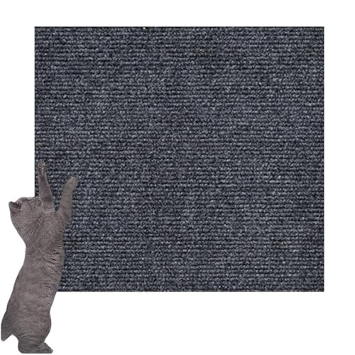 Selbstklebende Kratzmatte für Kletterkatze, Wand, Anti-Kratzmatte, Teppich, Möbelschutz für Sofa, Zuhause, Büro, 30 x 100 cm, Dunkelgrau von DG Catiee